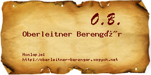 Oberleitner Berengár névjegykártya